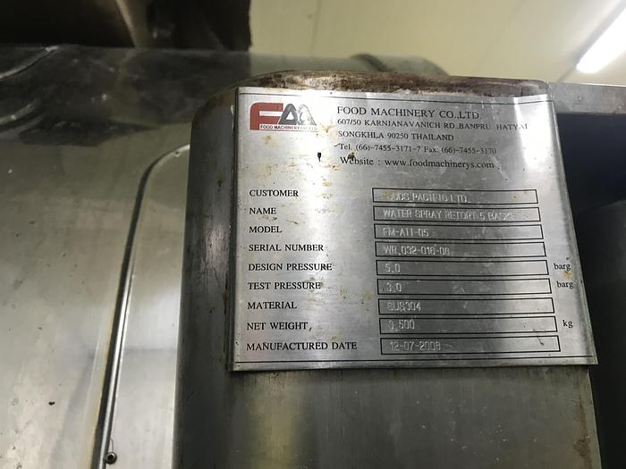 Used FOOD MACHINERY CO LTD 5 Basket RETORTS FM A11-05