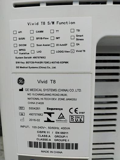 Gebraucht GE Vivid T8 Ultraschallsystem für Herz- und Gefäß-Ultraschall mit Kardio Sonde SW: R1.0.7
