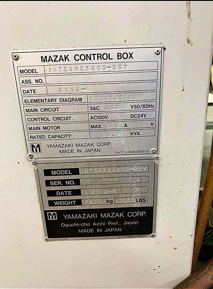 Used MAZAK INTEGREX 200 - 2002