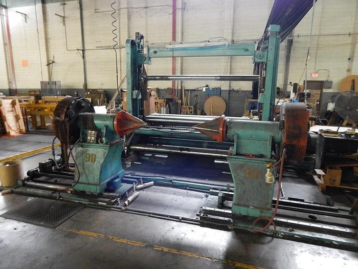 Used 96" CAMERON TWO DRUM SLITTER REWINDER 50" DIAMETER ROLL - PENDING SALE