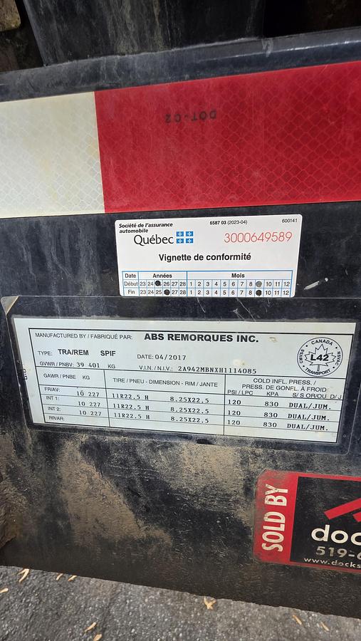 Used 2017 ABS 3 essieux à strap