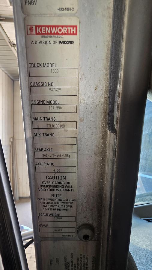 Used 2008 Kenworth T800