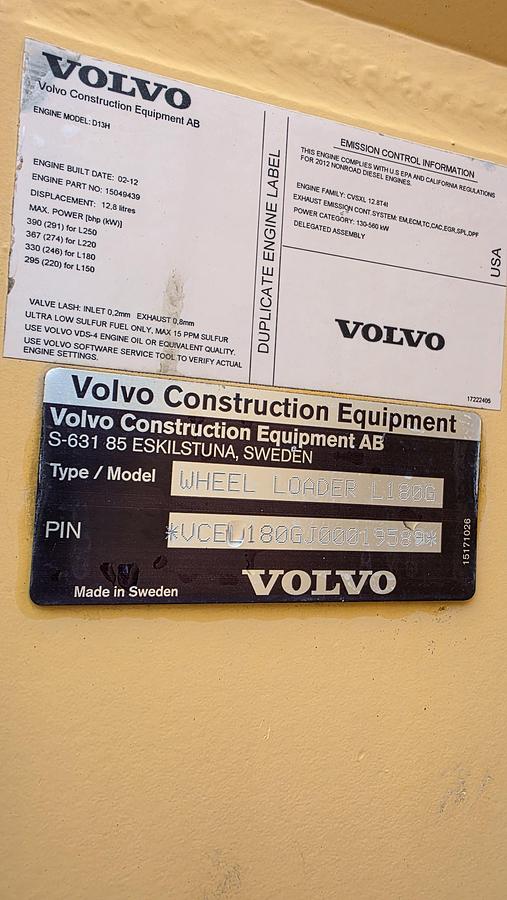 Used 2013 Volvo L180G