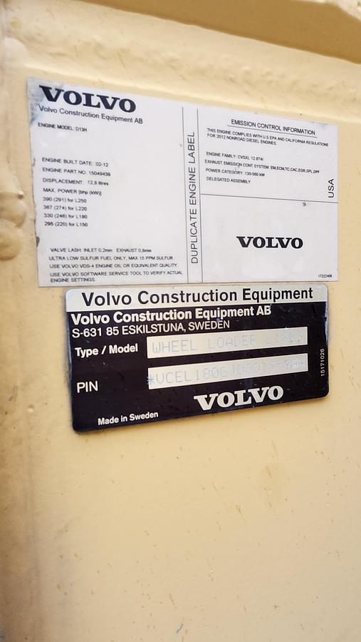 Used 2013 Volvo L180G