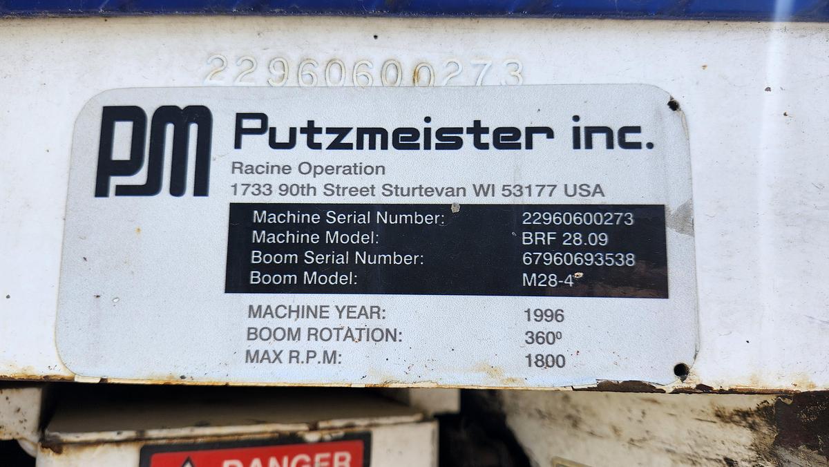Used 1996 Putzmeister 28m on 2001 Volvo