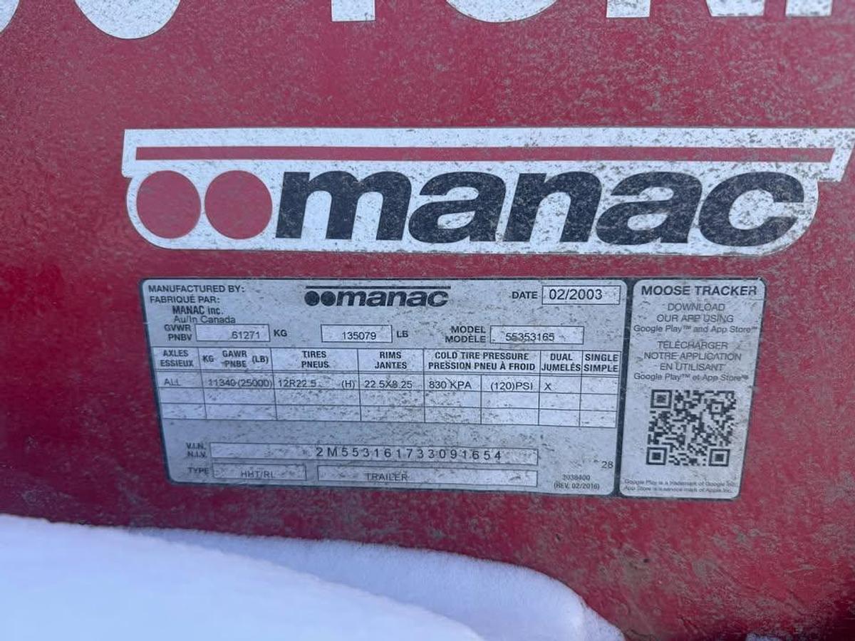 Used 2003 Manac 60 tons / 3 axles