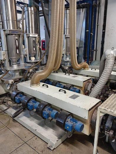 Used 2011 TECOM 3 LAYERS BLOWN FILM LINE S.65+65+65 30 L/D D.350 mm. DW 1.000 mm.