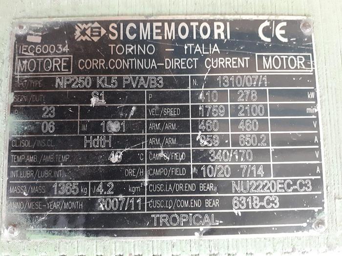 Refurbished MOTOR 410 kW d.c.