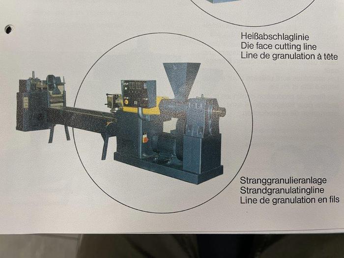 Used SINGLE SCREW EXTRUDER 60 mm 35 LD strand