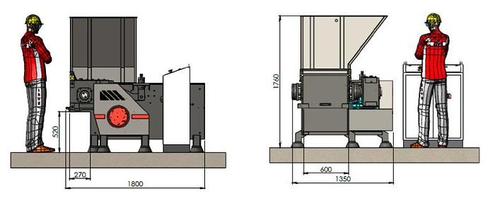 GERS2260 SINGLE SHAFT SHREDDER 600x700 mm, 18,5 kw