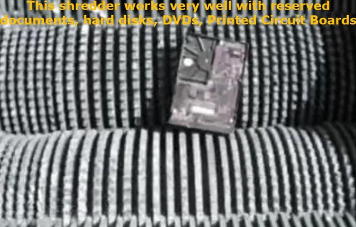 PCB and Reserved Documents shredder 7,5 mm.