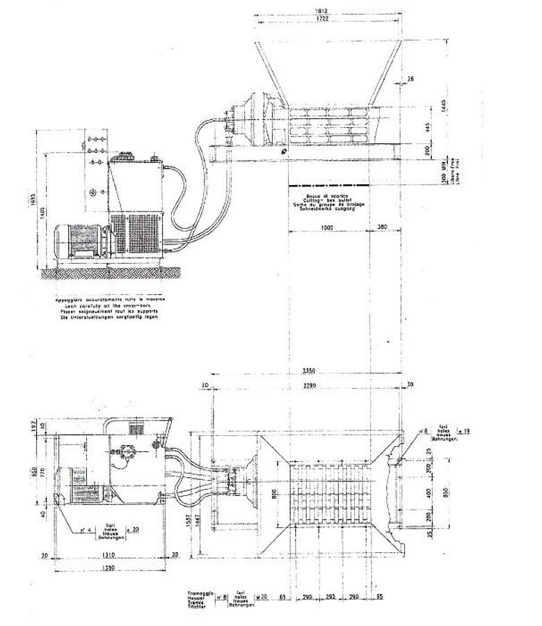 Refurbished S.ANDREA DUAL SHAFT SHREDDER 1.000 mm.30 kW