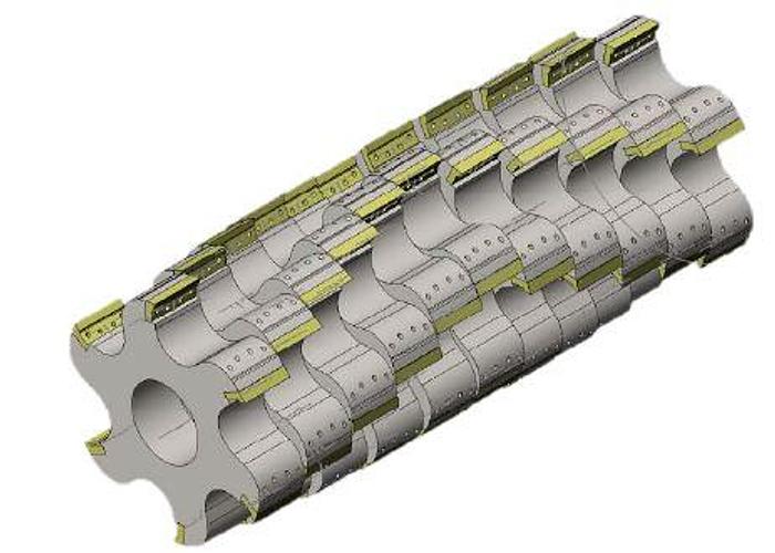granulator for rubber, wires water cooled, 1.600 mm up to 200 kw