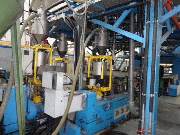 Used extruder for shrink LDPE+LLDPE+MDPE 1700 mm.wide 300 kg/h ready to go