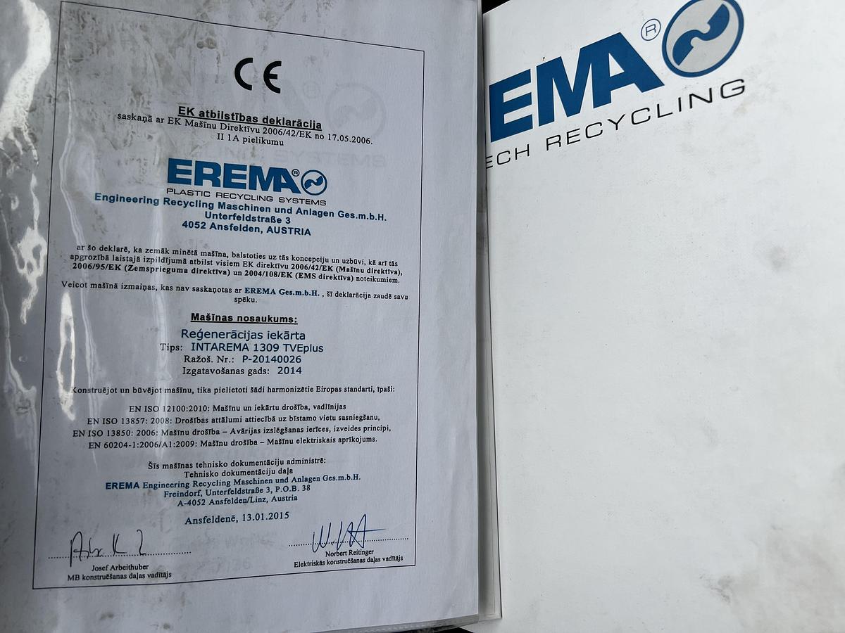 Used 2015 EREMA INTAREMA 1309 TVE plus SD