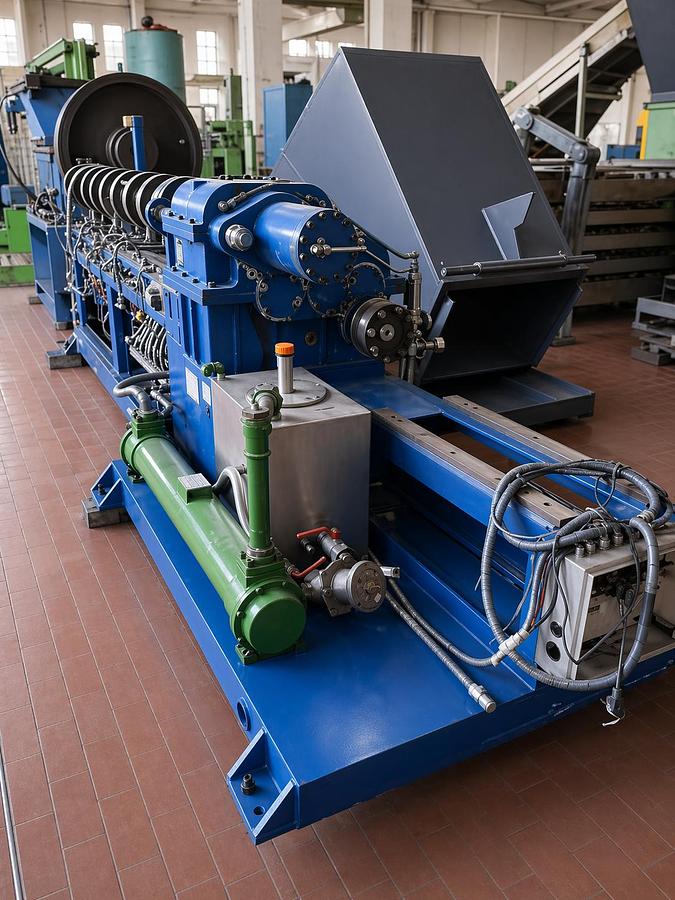 Refurbished Twin-screw compounding extruder COMAC EBC60 co-rotating 60 mm diam. 42 L/D