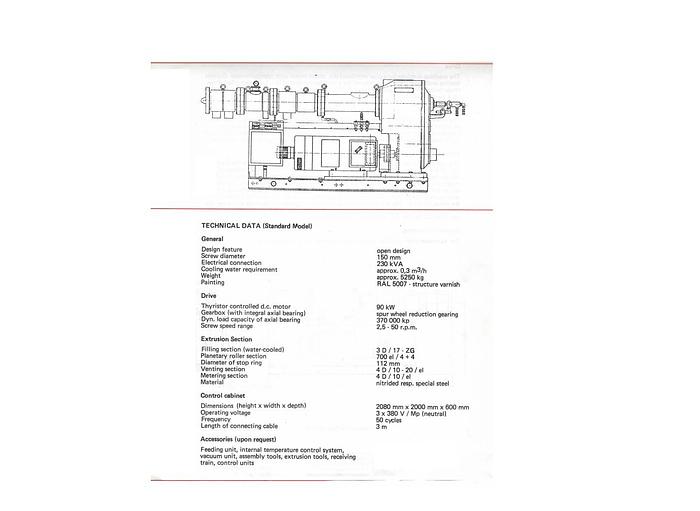 Used BATTENFELD 150 mm  PVC EVA EXTRUDER