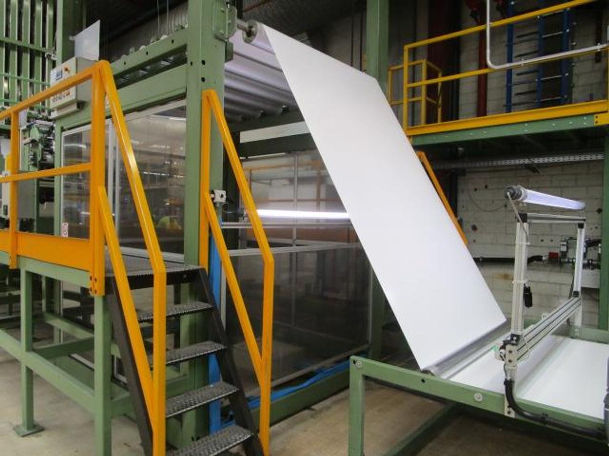 Used Amut EA120 sheet extruder 1600 mm.wide, 1300 kg/h 2000-2008