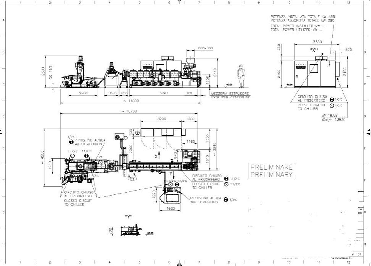 Refurbished CDM PREALPINA 130 mm 500-600 kg/h PE PP PC PS ABS