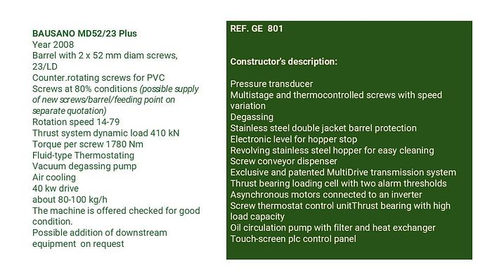 Used BAUSANO  MD52/23 Plus