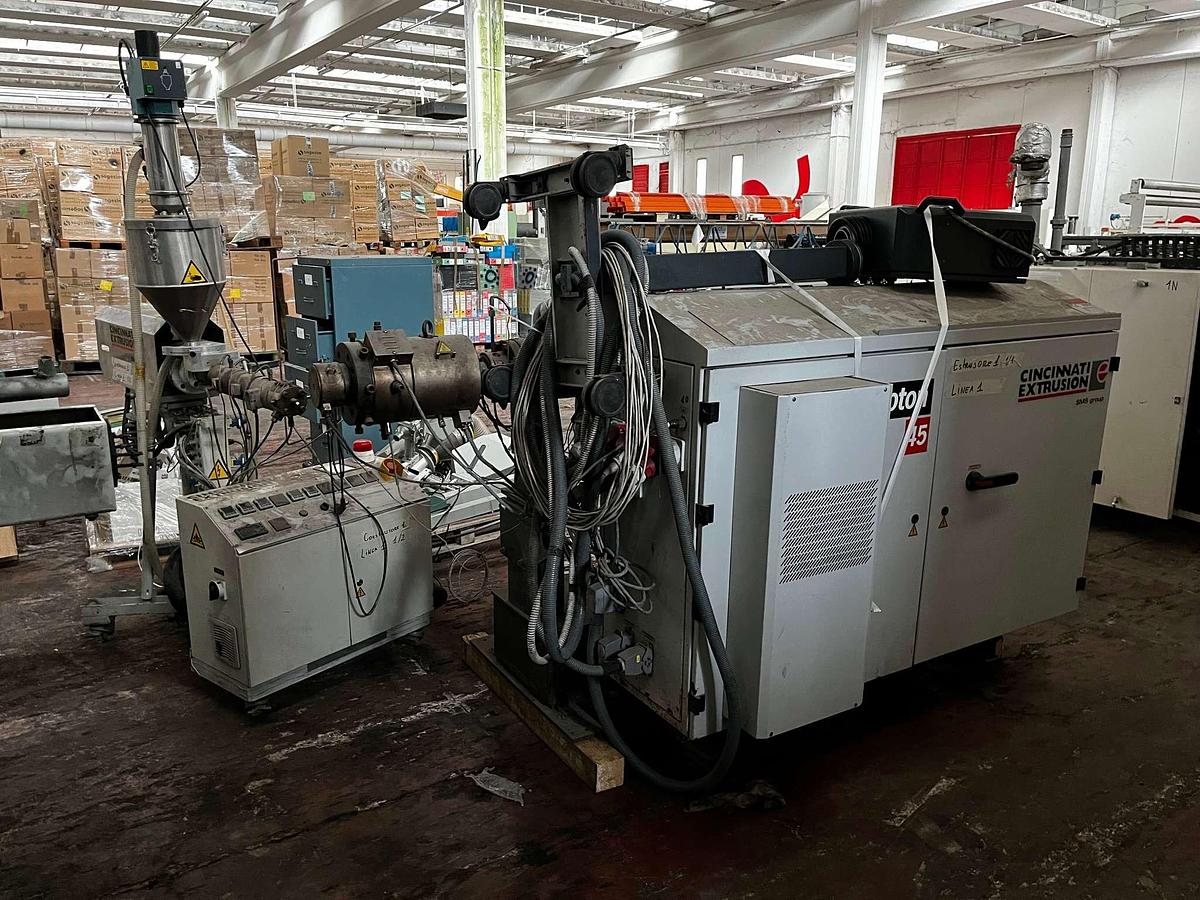 Used 2005 CINCINNATI NEXANS PEX-AL-PEX extrusion line complete with downstream
