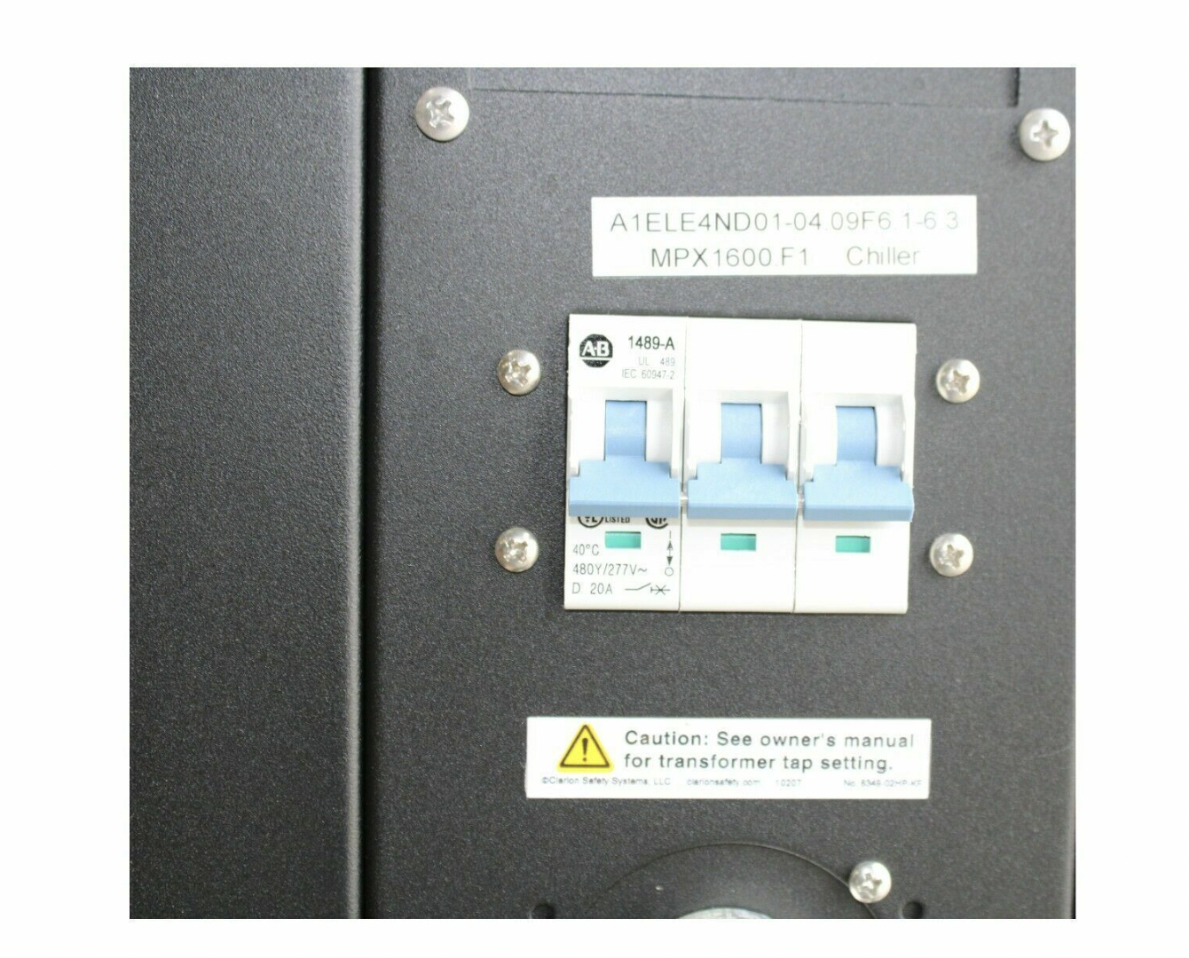 Used Affinity CHILLER PWE-020L-BE38CBD4 SEMITOOL 70900-157 R-407C 15.A 460V 227V 3PH