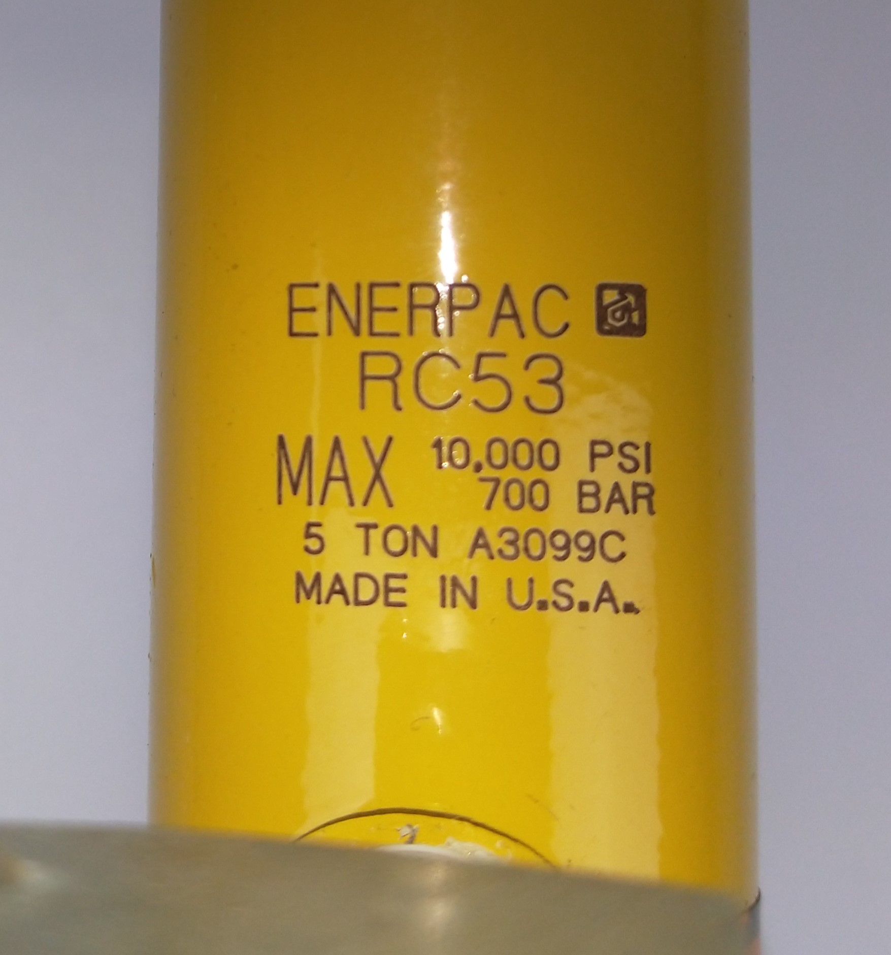 Used Enerpac PT142 Two-Speed Hand Pump with RC53 Hydraulic Cylinder - 5 Ton