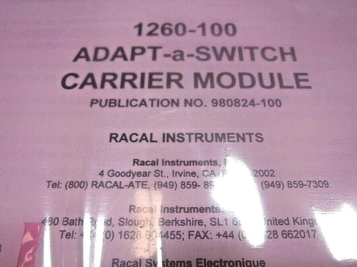 Racal 1260-100, 407655-01T Adapt-A-Switch VXIbus Carrier Module Rev 1.4, OPT 01T