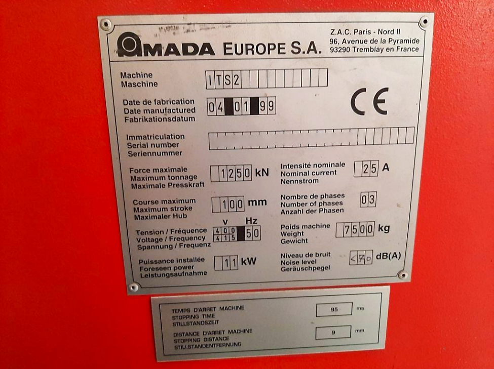 Used Amada Promecam ITS2 1253 - Press Brake - 1999