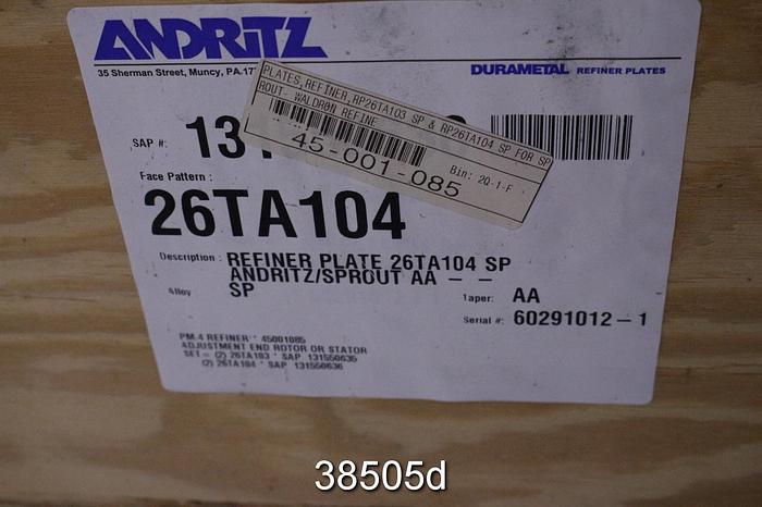 Used Andrits Sprout Bauer 26TA 26" Refiner Plate Set #38505