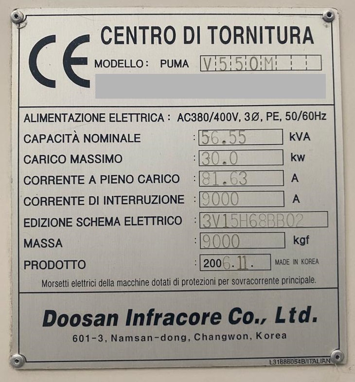 Used 2006 Doosan Daewoo V550M