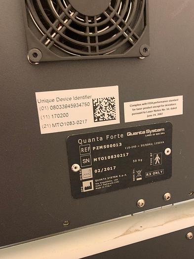 Used 2017 Quanta Systems Forte IPL and Diode system~ Diode hair removal ~ Vascular