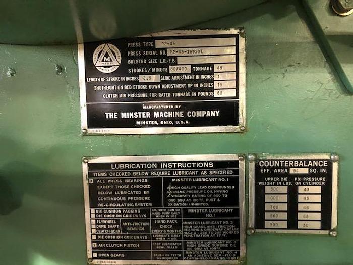 Used MINSTER P2-45-42