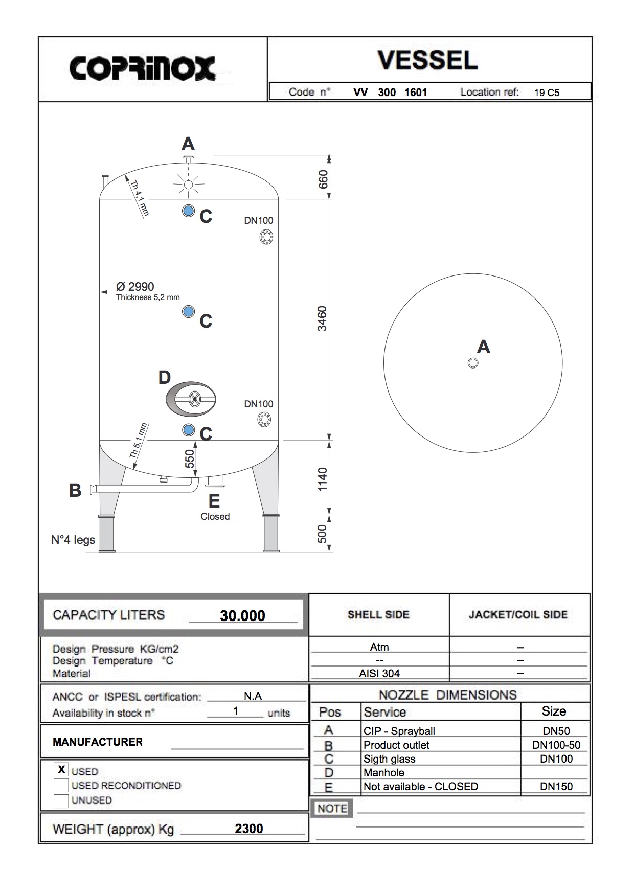 Usato Serbatoio verticale da 30.000 Litri