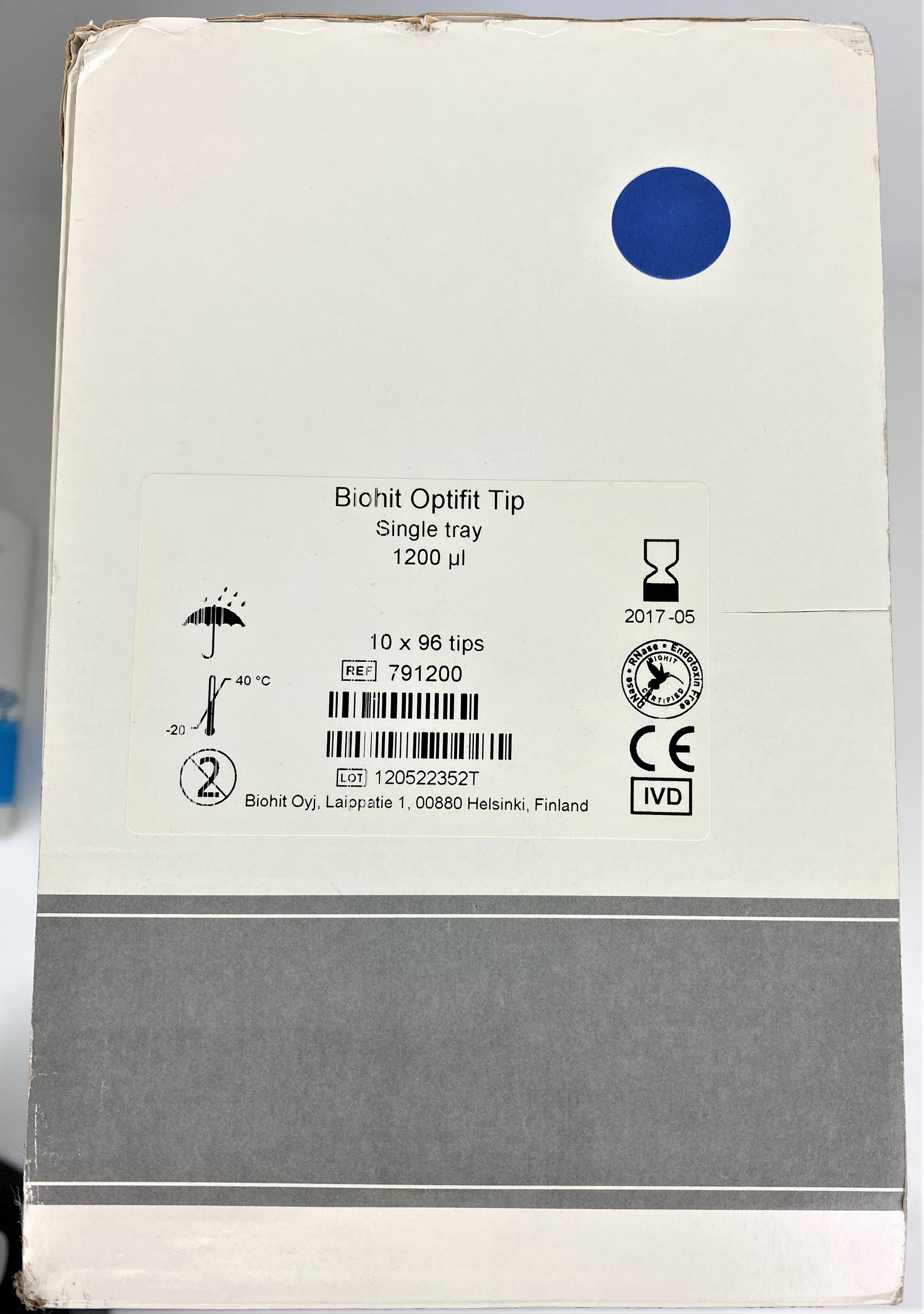 New Open Box BioHit Optifit 791200 Pipette Tips - 50 to 1200 µL (Pack of 10 x 96-Tip Trays)