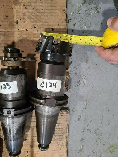 Used CAT 50 CT Tool Holders One Lot  of 8 Assorted CNC Tooling  with Cutters & Drills