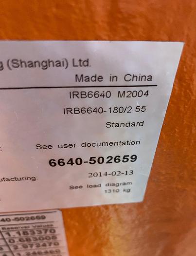 Used ABB IRB 6640 180/2.55 NEW 2014 WITH ARO SPOT WELDING GUN AND REXROTH WELDING CONTROLLER