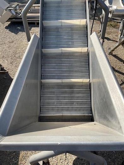 Used Van Mark 10' Long x 18" Wide Stainless Steel Incline Wash Conveyor
