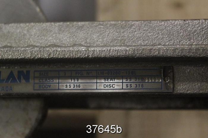 Used Velan 3" Hand Operated Knife Gate Valve, L10-0320C-13BL #37645