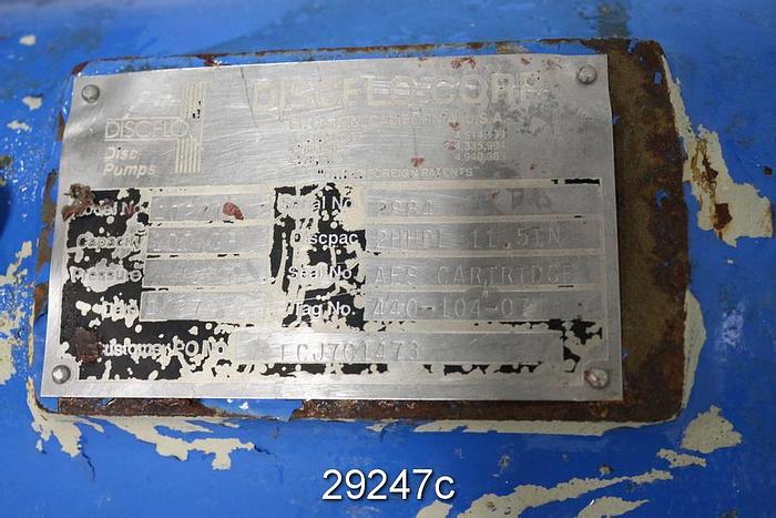 Used Discflo 402/14 Trash Pump, 2x4x14 #29247