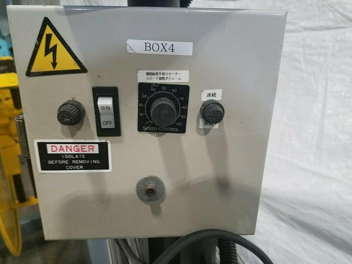 Used Double Motorized Stock Material Reel Payoff with Paper Interleaf