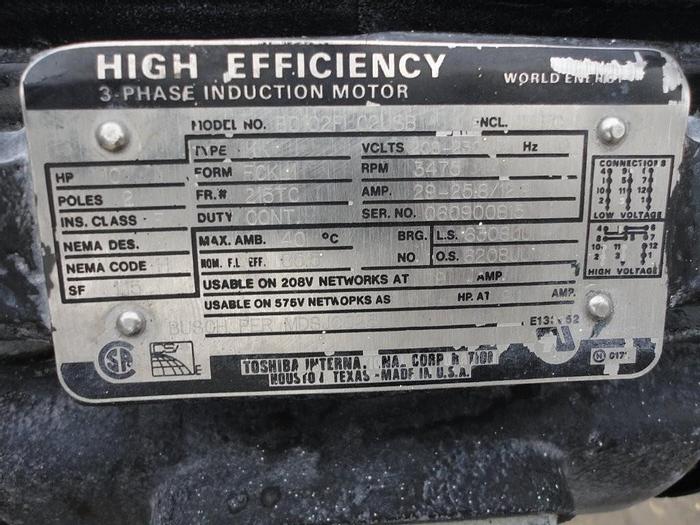 Used Pump, Vac, Busch, 10 HP, 218 CFM, Type Mink, U0700801158, #S741439