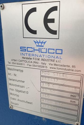 Gebraucht Doppelgehrungssäge Schüco PDG Steel