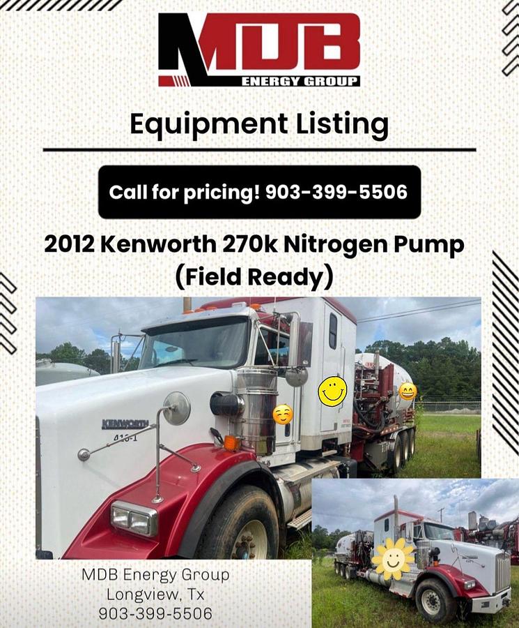 Used 2012 Kenworth 270K Nitrogen Pump