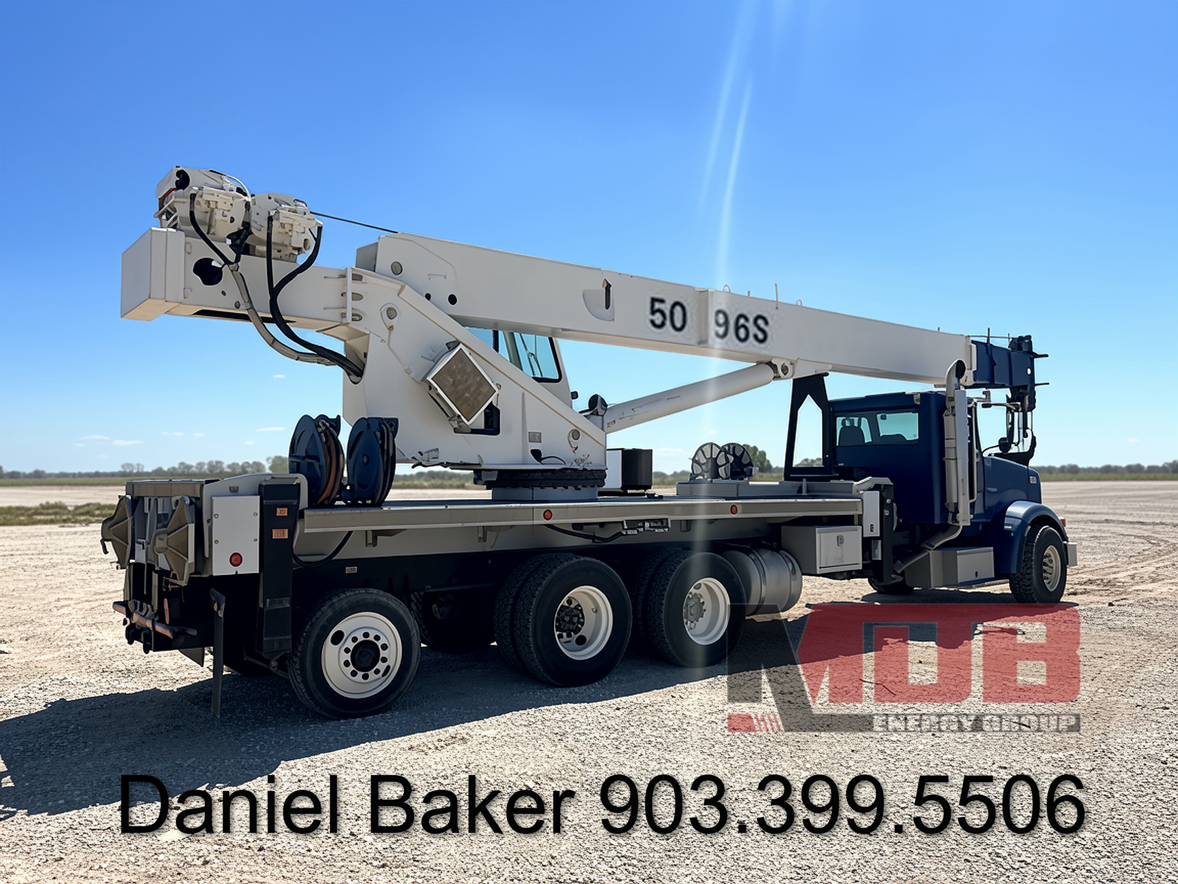 Used Manitex 5096S 50-Ton Boom Truck Crane on 2010 Peterbilt 367 Tri-Axle