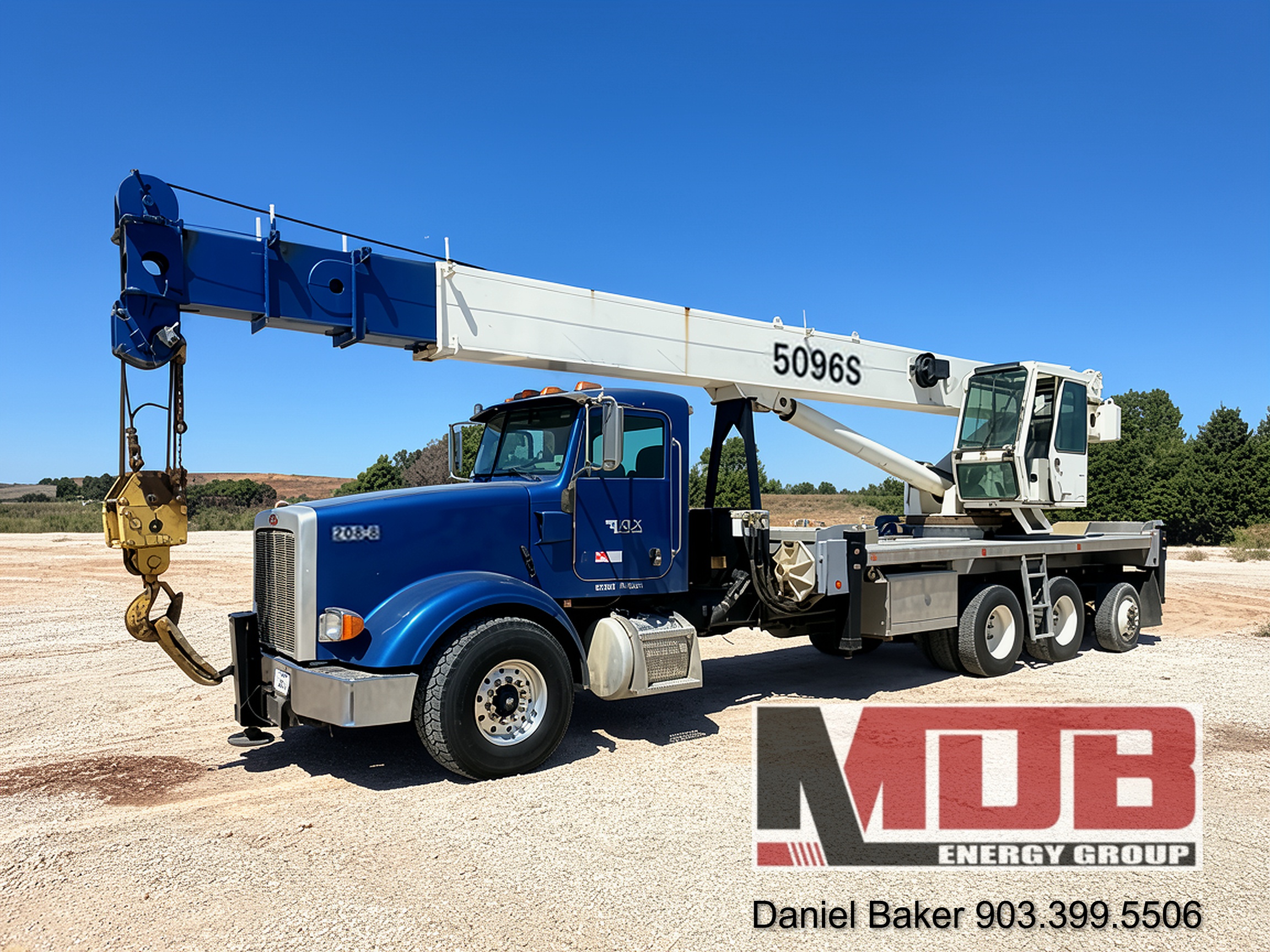 Used Manitex 5096S 50-Ton Boom Truck Crane on 2010 Peterbilt 367 Tri-Axle