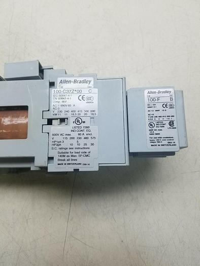 Used Allen Bradley 100-C37Z*00 Ser. C, 100-F Ser. B, 100-FSD250 Ser. A, 100-S Ser.B