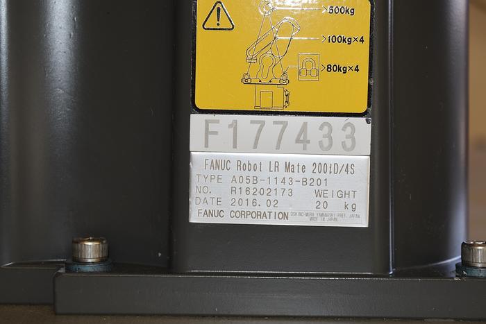 Refurbished Fanuc Lr Mate 200iD/4s Industrial Robot with R30ib Controller, Training Cart, and Gripper - 2016