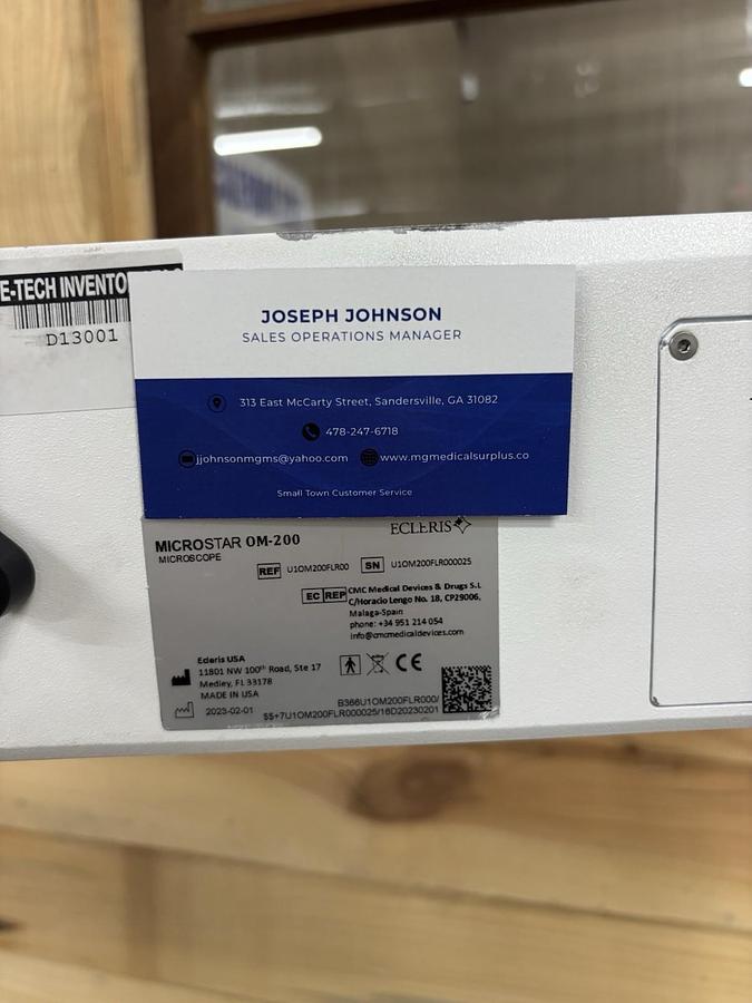 Used Ecleris Microstar Om-200 Microscope U10M200
