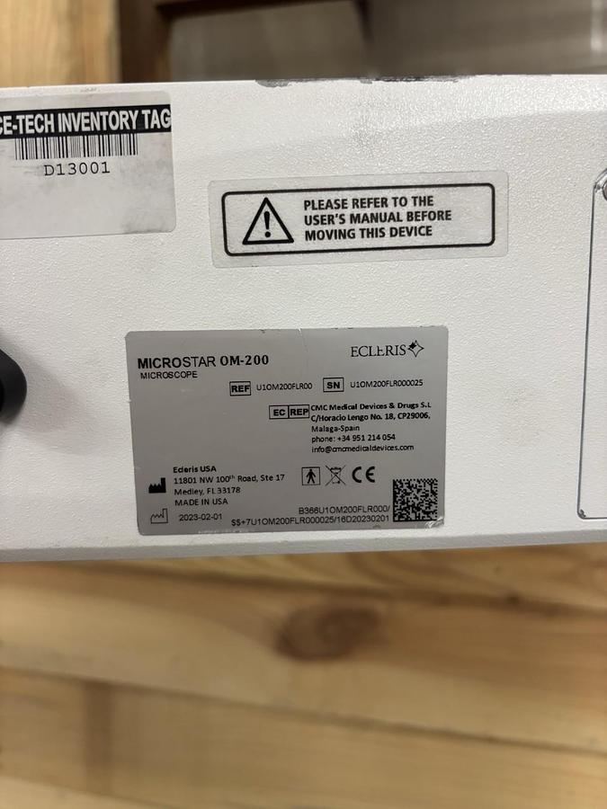 Used Ecleris Microstar Om-200 Microscope U10M200